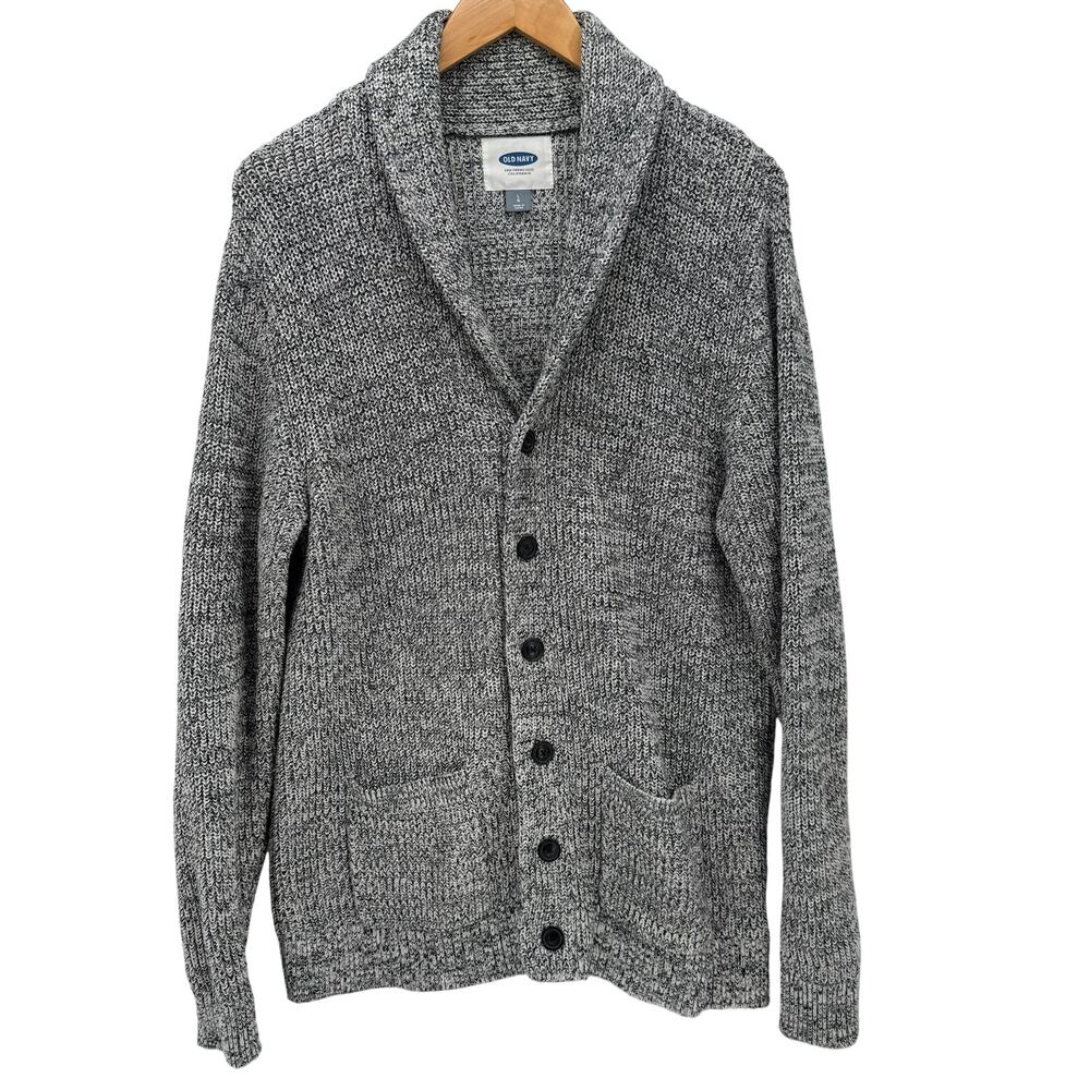 Old‎ Navy Cardigan Sweater Cotton Coastal Grandpacore Classic Knit Mens Large